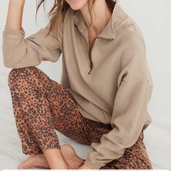 Good Vibes Corded Oversized Quarter Zip 